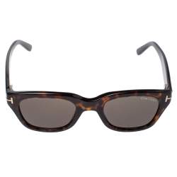 Pre Owned Tom Ford Brown Tortoise Snowdon Wayfarer Sunglasses
