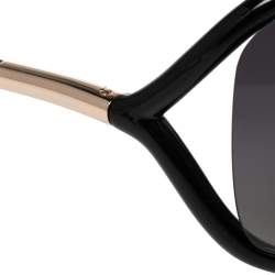 مملوكة مسبقًا Tom Ford Black / Smoke Gradient Polarized FT0009 Whitney Oversized Sunglasses