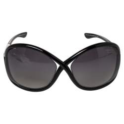 مملوكة مسبقًا Tom Ford Black / Smoke Gradient Polarized FT0009 Whitney Oversized Sunglasses