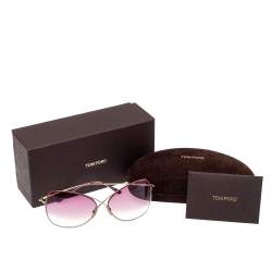 مملوكة مسبقًا نظارة شمسية توم فورد "تي أف008 كوليت" فراشة غرادينت وردي و لون ذهبي وردي