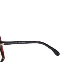 مملوكة مسبقًا نظارة شمسية توم فورد "أف تي175 نيكو" كبيرة الحجم غرادينت بني و هافانا داكن 