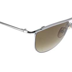 Pre Owned Tom Ford Silver Tone/ Green Gradient TF182 Helene Aviator Sunglasses