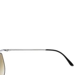 Pre Owned Tom Ford Silver Tone/ Green Gradient TF182 Helene Aviator Sunglasses