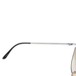 Pre Owned Tom Ford Silver Tone/ Green Gradient TF182 Helene Aviator Sunglasses