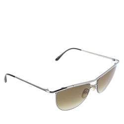 Pre Owned Tom Ford Silver Tone/ Green Gradient TF182 Helene Aviator Sunglasses