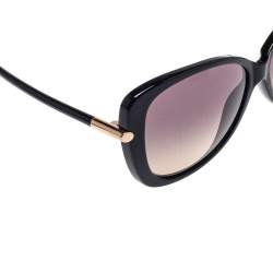 Pre Owned Tom Ford Black / Smoke & Ochre Gradient FT0324 Linda Butterfly Sunglasses
