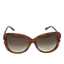 Pre Owned Tom Ford Blonde Havana/ Grey Gradient TF324 Butterfly Sunglasses