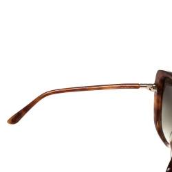 Pre Owned Tom Ford Blonde Havana/ Grey Gradient TF324 Butterfly Sunglasses