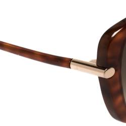 Pre Owned Tom Ford Blonde Havana/ Grey Gradient TF324 Butterfly Sunglasses