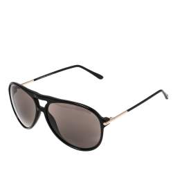 مملوكة مسبقًا Tom Ford Black/Brown Matteo TF254 Aviator Sunglasses