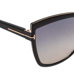 مملوكة مسبقًا Tom Ford Black/Grey Sandrine TF715 Gradient Oversized Sunglasses
