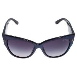 Tom Ford Iridescent Purple/ Blue Gradient Anoushka TF371 Cat Eye Sunglasses