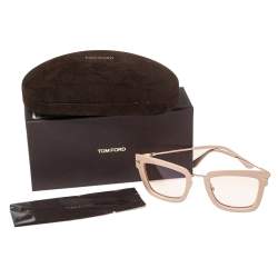 Pre Owned نظارة شمسية توم فورد لارا -02 مربعة بيج