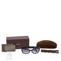 Pre Owned نظارة شمسيه توم فورد أليستير سوداء متدرجة بعين القطة