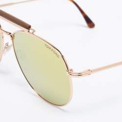 Tom Ford Havana Brown Sean TF536 Aviator Mirrored Sunglasses