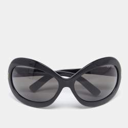 Pre Owned Tom Ford Black TF428 Edie Oval Sunglasses