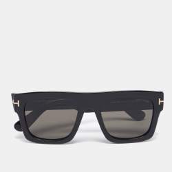 Pre Owned Tom Ford Black Fausto TF711 Squared Sunglasses