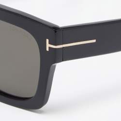 Pre Owned Tom Ford Black Fausto TF711 Squared Sunglasses