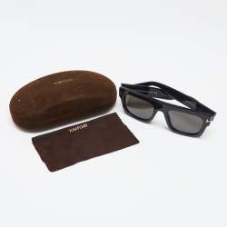 Pre Owned Tom Ford Black Fausto TF711 Squared Sunglasses