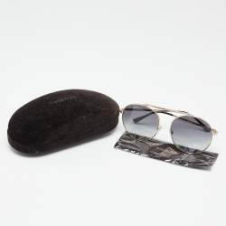 Pre Owned Tom Ford Gold Tone/ Grey Gradient Simone-02 Aviator Sunglasses