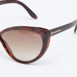 Pre Owned Tom Ford Brown Havana/Brown Gradient TF253 Madison Oversized Sunglasses