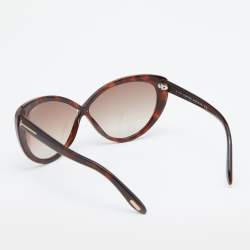 Pre Owned Tom Ford Brown Havana/Brown Gradient TF253 Madison Oversized Sunglasses