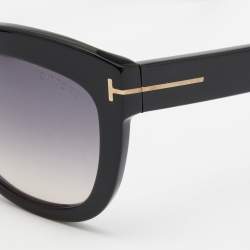 Pre Owned Tom Ford Black Alistair TF524 Gradient Cat Eye Sunglasses