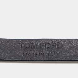 Tom Ford Black Leather T Buckle Wrap Bracelet