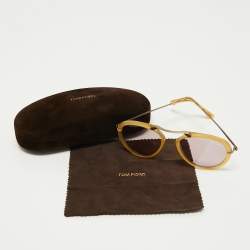 Pre Owned Tom Ford Light Yellow TF473 Aaron Sunglasses