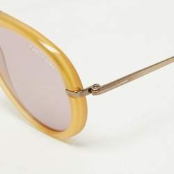 Pre Owned Tom Ford Light Yellow TF473 Aaron Sunglasses