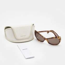 Pre Owned Tom Ford Brown Tortoise Nico TF175 Butterfly Sunglasses
