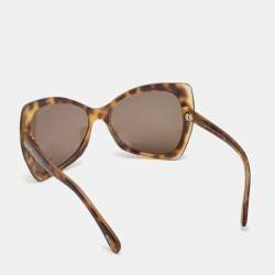 Pre Owned Tom Ford Brown Tortoise Nico TF175 Butterfly Sunglasses