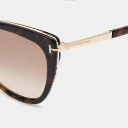 Tom Ford Brown Tortoise Simona Gradient Cat Eye Sunglasses