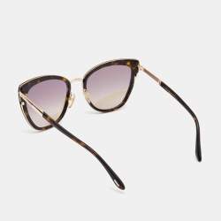 Tom Ford Brown Tortoise Simona Gradient Cat Eye Sunglasses