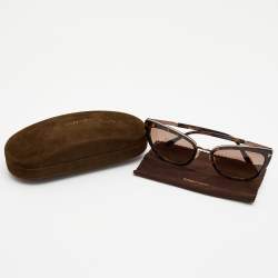 Tom Ford Brown Tortoise Simona Gradient Cat Eye Sunglasses