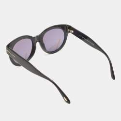 Pre Owned Tom Ford Black Lou Oval Sunglasses