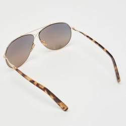 Pre Owned Tom Ford Brown/Blue Eva TF374 Mirror Aviator Sunglasses