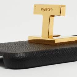 Pre Owned Tom Ford Black Grained Leather iPhone 12 Case