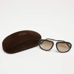 Pre Owned Tom Ford Matte Black/Brown TF452 Stacy Sunglasses