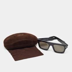 Tom Ford Black  Fausto Tf711 Rectangle  Sunglasses
