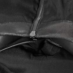 Tom Ford Black Leather V-Neck Belted Mini Dress M