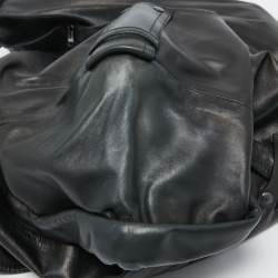 Tom Ford Black Leather V-Neck Belted Mini Dress M