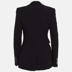 Tom Ford Black Rhinestone Button Wool Single Breasted Blazer S