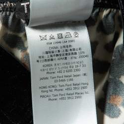 Tom Ford Brown Leopard Print Silk Wide Leg Pants S
