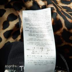Tom Ford Brown Leopard Print Silk Wide Leg Pants S