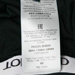 Pre Owned Tom Ford Black Velvet Jersey Logo Detail Leggings XS