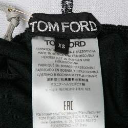 Pre Owned Tom Ford Black Velvet Jersey Logo Detail Leggings XS