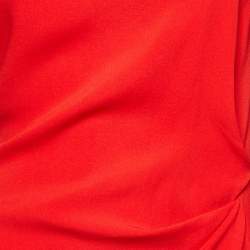 Tom Ford Red Silk Draped Zip Detail Short Dress S