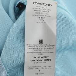 Pre Owned Tom Ford Metallic Baby Blue Viscose Tank Top S