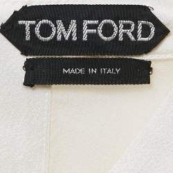 Tom Ford White Sateen Draped Mini Dress M